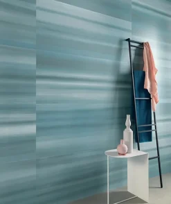 Ro'Ma Carrelage Carrelage effet Enduit Bleu Océan 120x50x0,85 cm Mat Calviro - Mur intérieur (vendu par carton de 1,8 m²) -