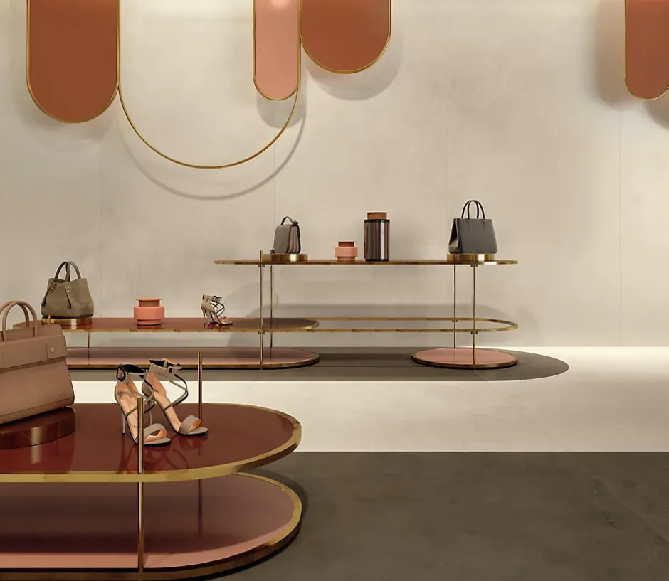 Ro'Ma Carrelage Carrelage effet Enduit Brun Taupe 120x120x0,9 cm Mat Calviro - Sol et mur intérieur (vendu par carton de 2,88 m²) - RO'MA CARRELAG