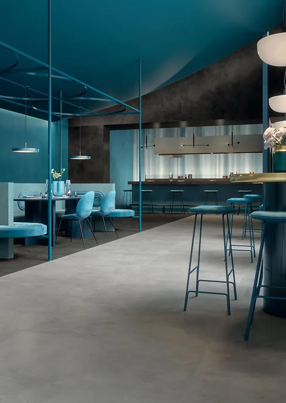 Ro'Ma Carrelage Carrelage effet Enduit Gris Fumé 278x120x0,6 cm Mat Calviro - Mur intérieur (vendu par carton de 3,336 m²) -