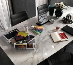 Carrelage effet Marbre Blanc Calacatta Extra 240x120x0,9 cm Brillant Clarenza - Mur intérieur (vendu par carton de 2,88 m²) - RO'M-Ro'Ma Carrelage Online