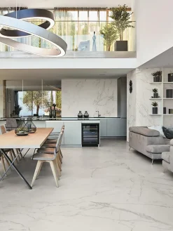 Carrelage effet Marbre Blanc Calacatta Extra 278x120x0,6 cm Mat Clarenza - Mur intérieur (vendu par carton de 3,336 m²) - RO'MA CA-Ro'Ma Carrelage Discount