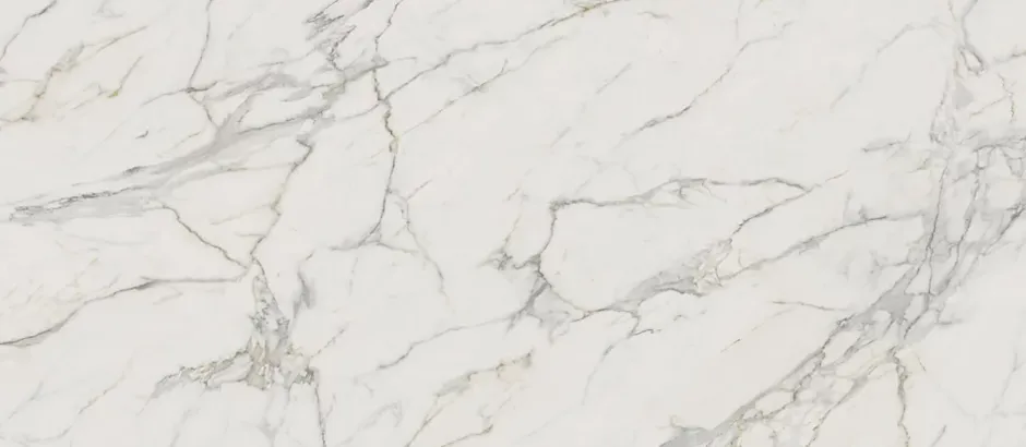 Ro'Ma Carrelage Carrelage effet Marbre Blanc Calacatta Extra Bookmatch B 278x120x0,6 cm Brillant Clarenza - Mur intérieur (vendu par carton de 3,3