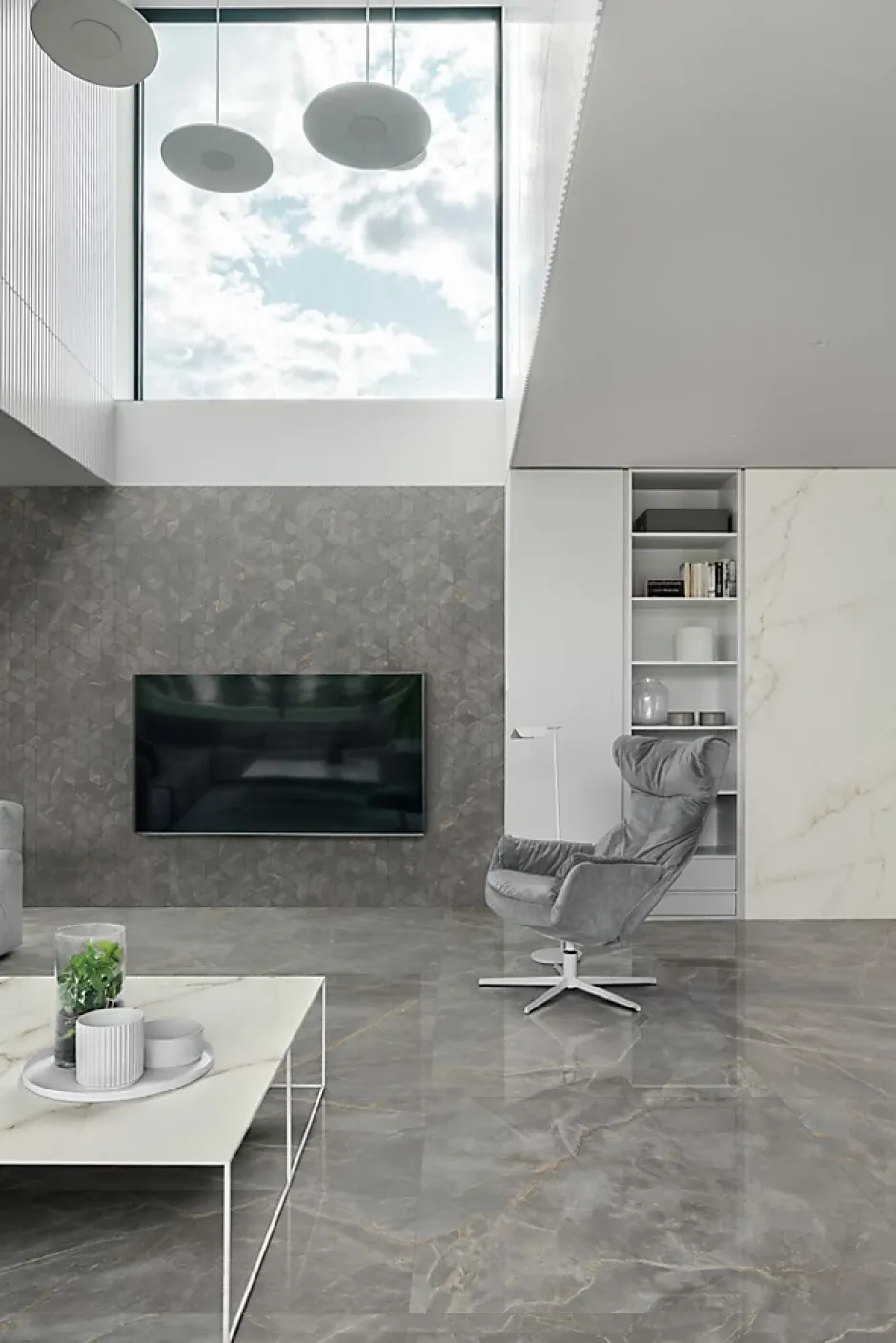 Carrelage effet Marbre Blanc Calacatta Divino 278x120x0,6 cm Silk Montira - Mur intérieur (vendu par carton de 3,336 m²) - RO'MA C-Ro'Ma Carrelage Discount