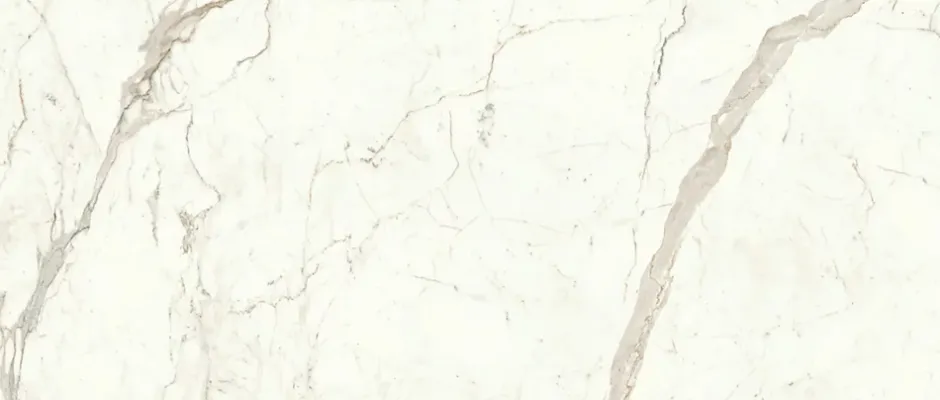 Carrelage effet Marbre Blanc Calacatta Prima 278x120x0,6 cm Silk Faventa - Mur intérieur (vendu par carton de 3,336 m²) - RO'MA CA-Ro'Ma Carrelage New