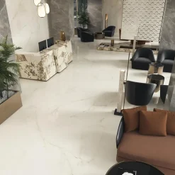 Ro'Ma Carrelage Carrelage effet Marbre Blanc Calacatta Divino 278x120x0,6 cm Brillant Montira - Mur intérieur (vendu par carton de 3,336 m²) - RO'