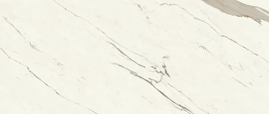 Ro'Ma Carrelage Carrelage effet Marbre Blanc Calacatta Alba 278x120x0,6 cm Brillant Montira - Mur intérieur (vendu par carton de 3,336 m²) - RO'MA