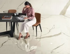 Ro'Ma Carrelage Carrelage effet Marbre Blanc Calacatta Alba 278x120x0,6 cm Brillant Montira - Mur intérieur (vendu par carton de 3,336 m²) - RO'MA