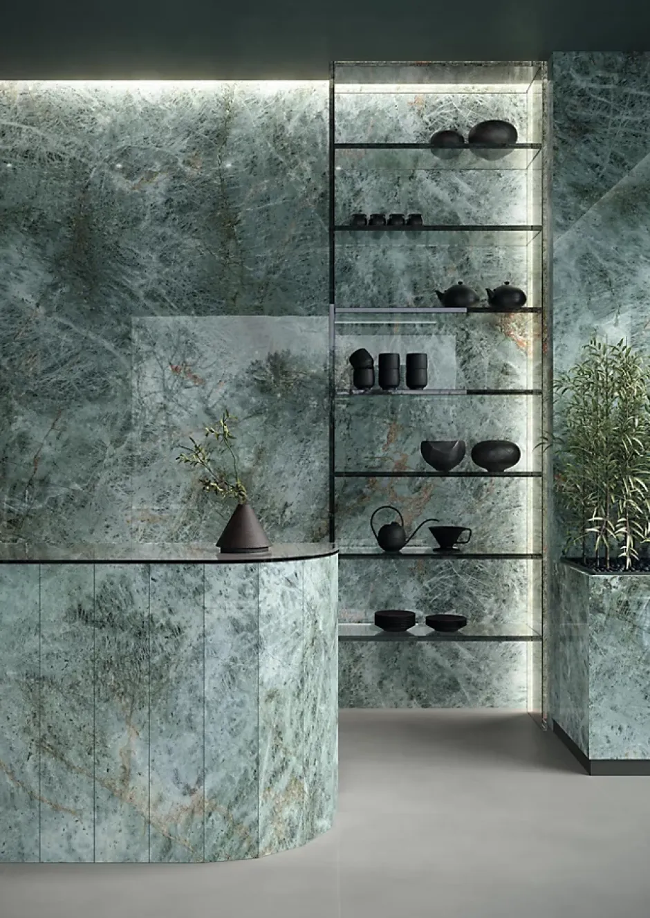 Ro'Ma Carrelage Carrelage effet Marbre Eclipse 278x120x0,6 cm Brillant Sorvella - Mur intérieur (vendu par carton de 3,336 m²) -