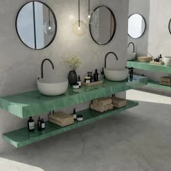 Ro'Ma Carrelage Carrelage effet Marbre Gris Mist 278x120x0,6 cm Silk Montira - Mur intérieur (vendu par carton de 3,336 m²) -