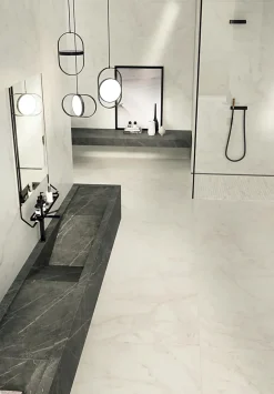 Carrelage effet Marbre Gris Ombre 278x120x0,6 cm Mat Clarenza - Mur intérieur (vendu par carton de 3,336 m²) --Ro'Ma Carrelage Online