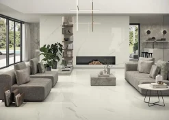 Ro'Ma Carrelage Carrelage effet Marbre Gris Royal 278x120x0,6 cm Brillant Orsiano - Mur intérieur (vendu par carton de 3,336 m²) -