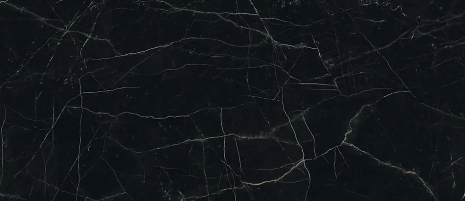 Ro'Ma Carrelage Carrelage effet Marbre Noir Scuro 278x120x0,6 cm Brillant Magnaro - Mur intérieur (vendu par carton de 3,336 m²) -