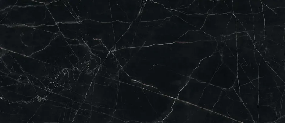 Ro'Ma Carrelage Carrelage effet Marbre Noir Scuro 278x120x0,6 cm Brillant Magnaro - Mur intérieur (vendu par carton de 3,336 m²) -