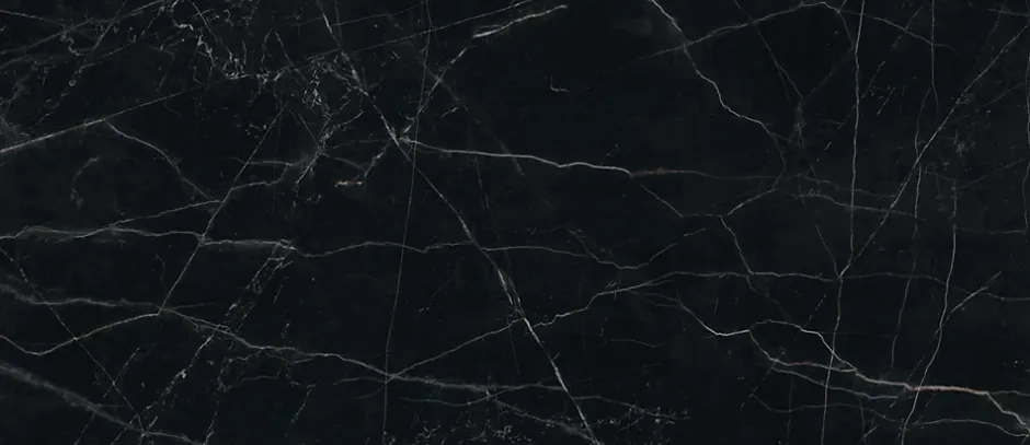 Ro'Ma Carrelage Carrelage effet Marbre Noir Scuro 278x120x0,6 cm Brillant Magnaro - Mur intérieur (vendu par carton de 3,336 m²) -