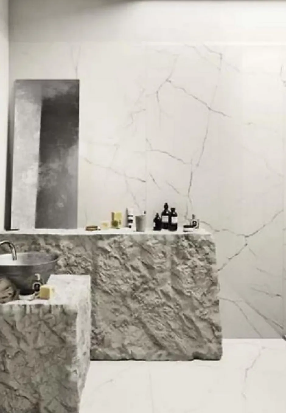 Carrelage effet marbre sol /mur intérieur THE ROOM 60x120 cm - Bianco Lappatto-Imola