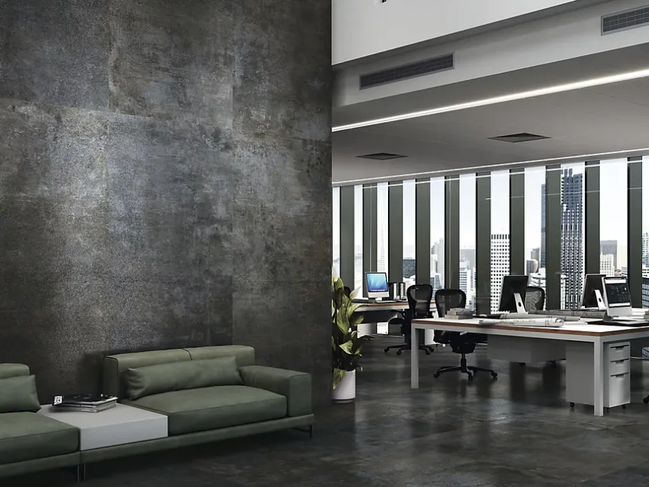 Tinker Carrelage Effet métal Roof noir Lappato 60x60 cm