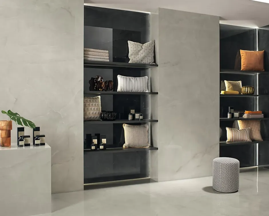 Carrelage effet Onyx Noir Obsidienne 278x120x0,6 cm Brillant Nerolio - Mur intérieur (vendu par carton de 3,336 m²) - RO'MA CARREL-Ro'Ma Carrelage