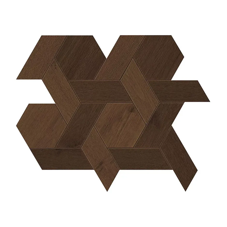 Carrelage effet Parquet Bois Chêne Cuir Mix 40x34,6x0,95 cm Mat Lorenta - Sol et mur intérieur (vendu par carton de 0,83 m²) - RO'-Ro'Ma Carrelage