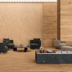 Ro'Ma Carrelage Carrelage effet Parquet Bois Chêne Cannella Tradition 120x20x0,9 cm Mat Cedrano - Sol et mur intérieur (vendu par carton de 1,44 m