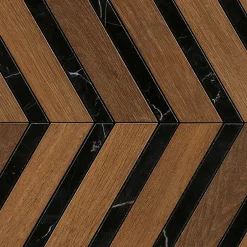 Ro'Ma Carrelage Carrelage effet Parquet Bois Chêne Cognac Chevron Pointe de Hongrie 29,4x28,7x0,95 cm Mat Lorenta - Sol et mur intérieur (vendu pa