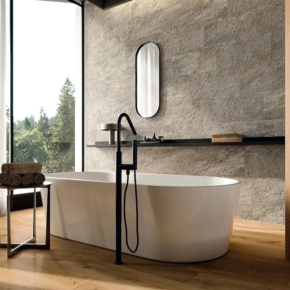 Carrelage effet Parquet Bois Chêne Brun 120x20x0,9 cm Mat Bravino - Sol et mur intérieur (vendu par carton de 1,44 m²) - RO'MA CAR-Ro'Ma Carrelage Discount