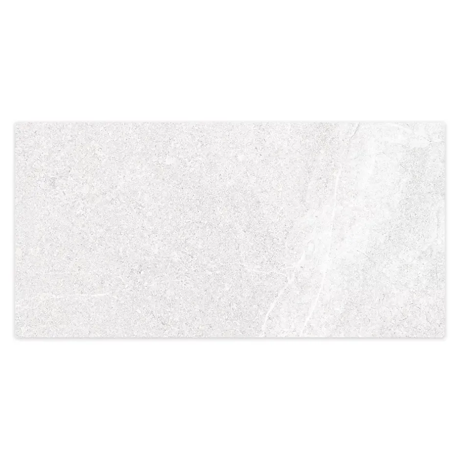 Ro'Ma Carrelage Carrelage effet Pierre Blanc Perle 120x60x0,9 cm In&Out Luzerio - Sol et mur intérieur et Sol extérieur -