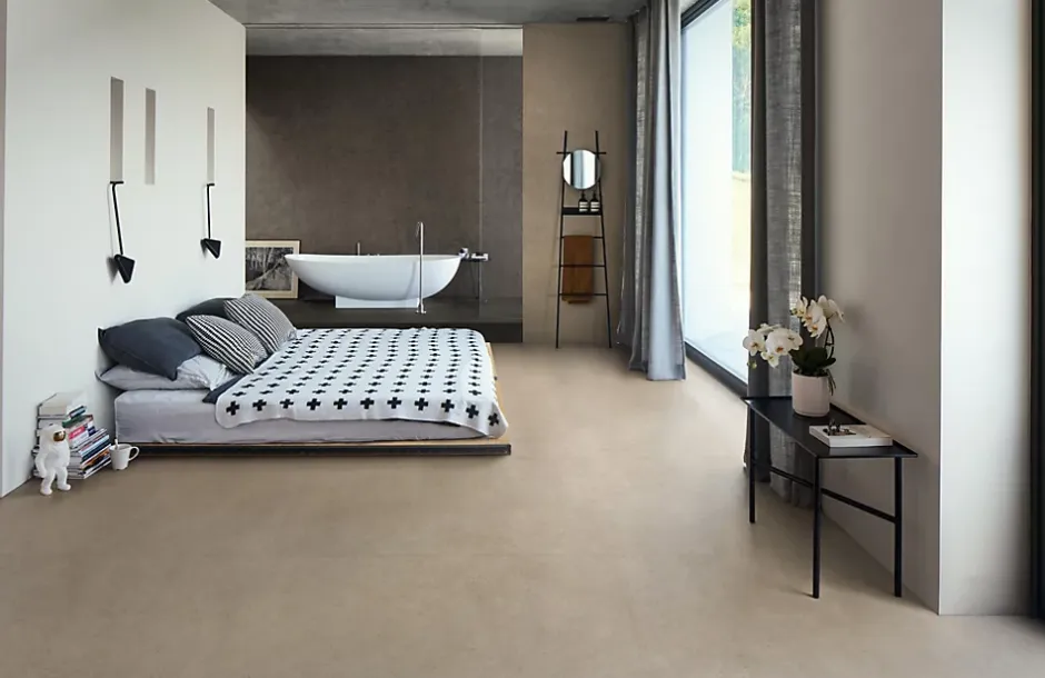 Carrelage effet Pierre Calcaire Beige Sable 120x120x0,9 cm Mat Domella - Sol et mur intérieur (vendu par carton de 2,88 m²) - RO'M-Ro'Ma Carrelage Discount