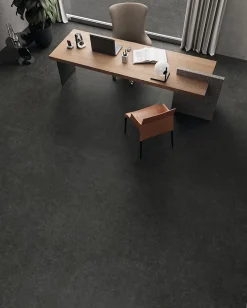 Carrelage effet Pierre Calcaire Gris Carbone 120x120x0,9 cm Mat Domella - Sol et mur intérieur (vendu par carton de 2,88 m²) - RO'-Ro'Ma Carrelage Best