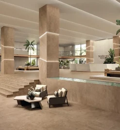 Ro'Ma Carrelage Carrelage effet Pierre Calcaire Beige Clair 278x120x0,6 cm Mat Falnero - Mur intérieur (vendu par carton de 3,336 m²) - RO'MA CARR