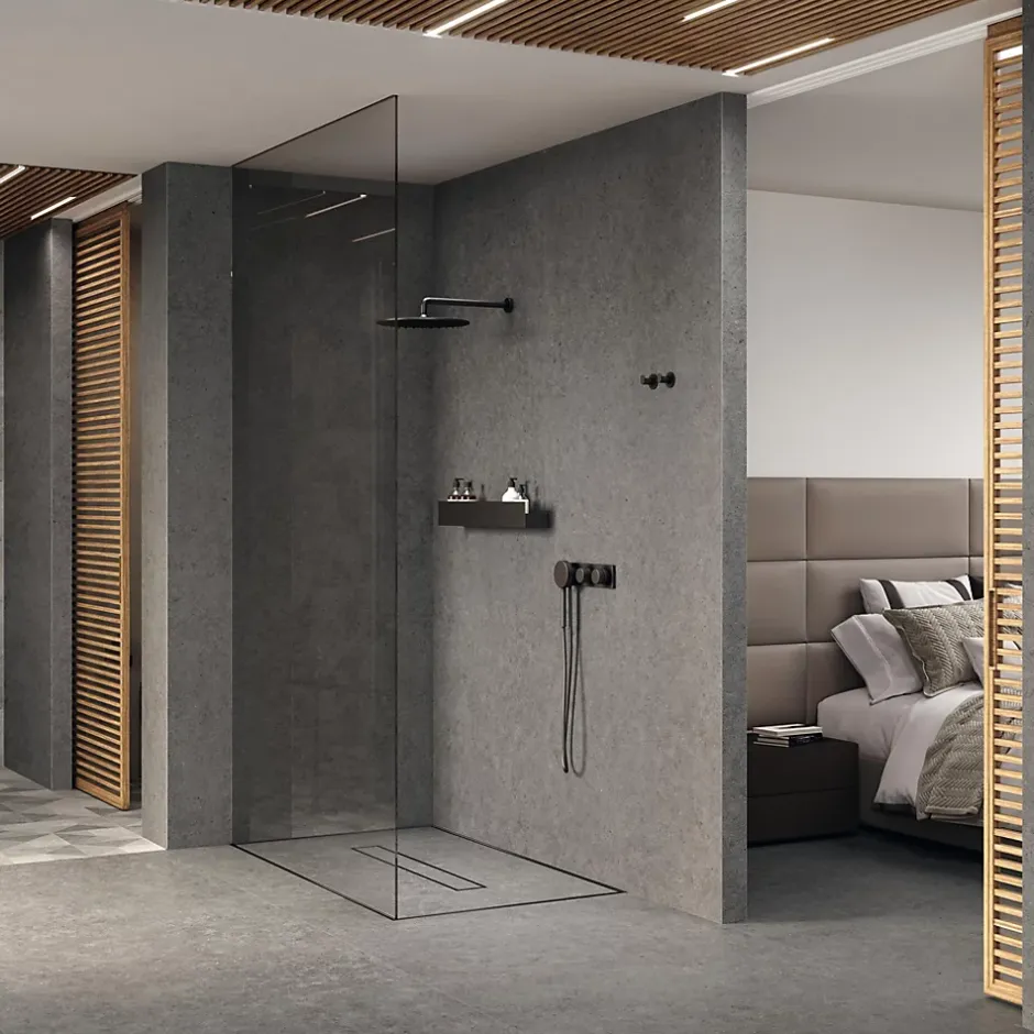 Ro'Ma Carrelage Carrelage effet Pierre Calcaire Gris Fumé 278x120x0,6 cm Mat Domella - Mur intérieur (vendu par carton de 3,336 m²) - RO'MA CARREL