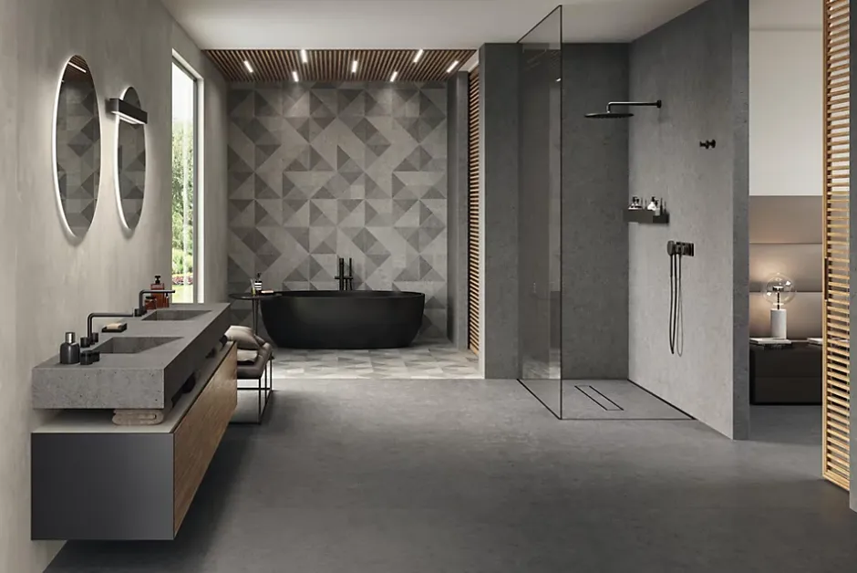 Ro'Ma Carrelage Carrelage effet Pierre Calcaire Gris Fumé 278x120x0,6 cm Mat Domella - Mur intérieur (vendu par carton de 3,336 m²) - RO'MA CARREL