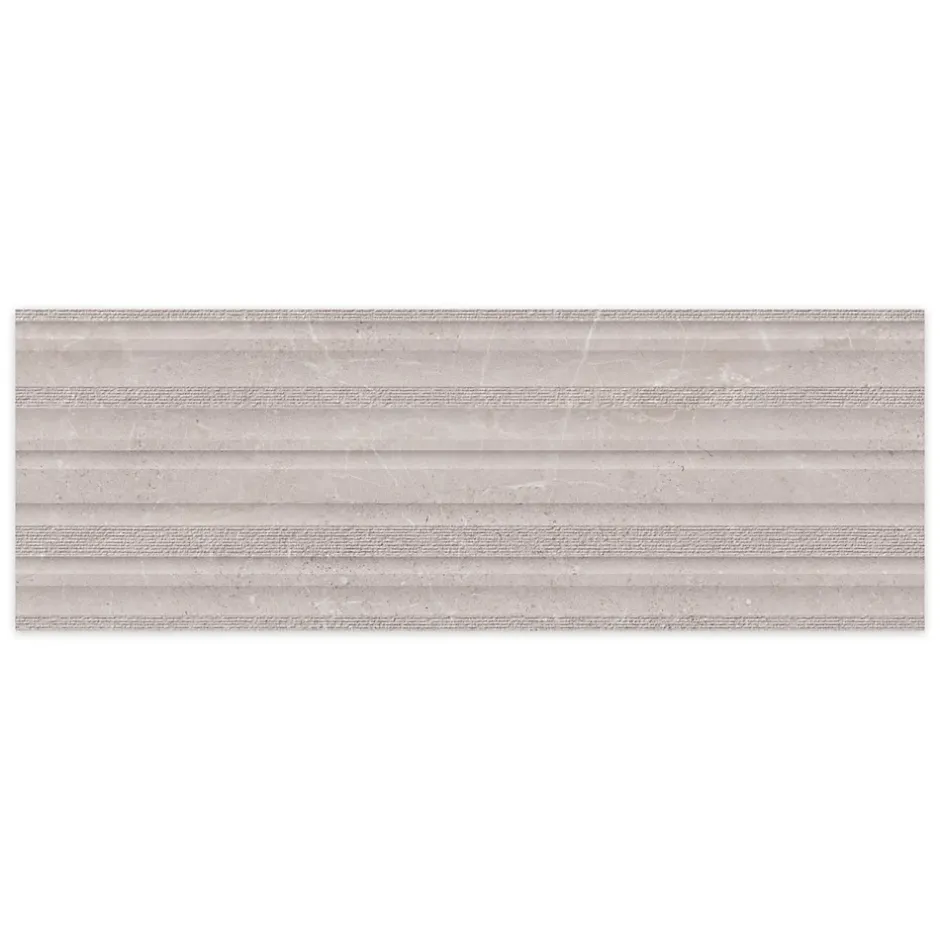 Ro'Ma Carrelage Carrelage effet Pierre 3D Gris Silver Curve 100x33,3x0,98 cm Torvane - Mur intérieur -