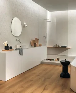 Carrelage effet Pierre 3D Blanc Foglia 80x40x0,85 cm Mat Volenza - Mur intérieur (vendu par carton de 1,28 m²) --Ro'Ma Carrelage Sale