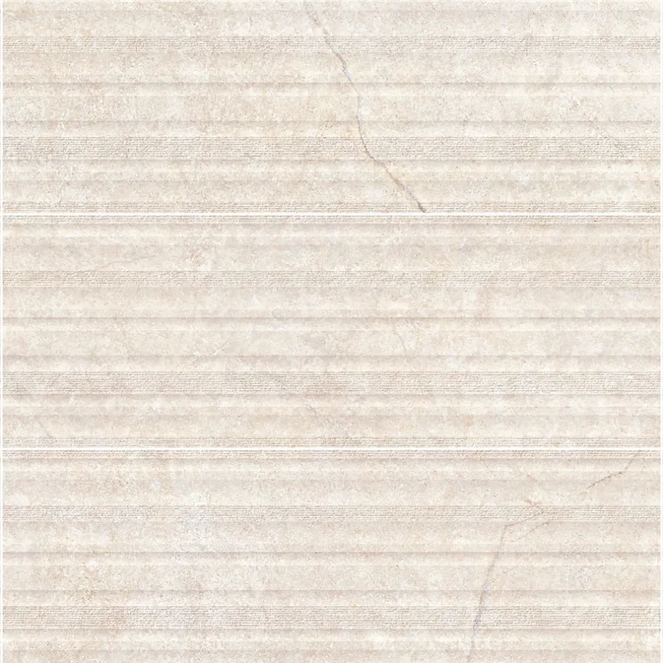 Carrelage effet Pierre 3D Beige Coquille Curve 100x33,3x0,98 cm Torvane - Mur intérieur --Ro'Ma Carrelage Discount