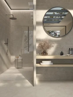 Ro'Ma Carrelage Carrelage effet Pierre 3D Calcaire Gris Brume Craft 120x50x1 cm Mat Rocalta - Mur intérieur (vendu par carton de 1,8 m²) - RO'MA C