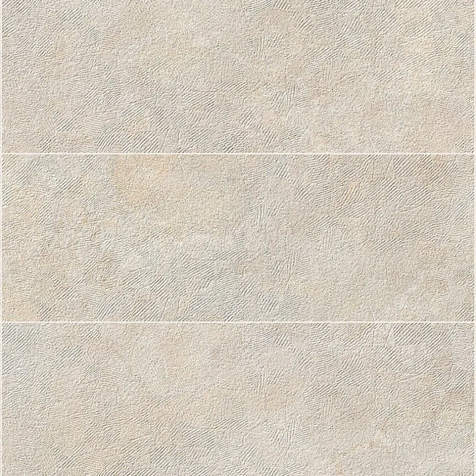 Carrelage effet Pierre 3D Beige Sable Hammered 100x33,3x0,86 cm Serdano - Mur intérieur --Ro'Ma Carrelage Clearance