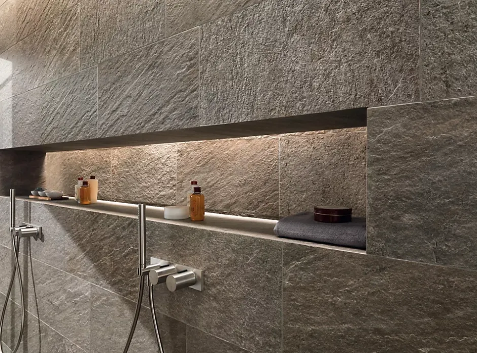 Carrelage effet Pierre Quartzite Gris Roche 60x30x0,9 cm Brut Salvero - Sol extérieur (vendu par carton de 1,26 m²) - RO'MA CARREL-Ro'Ma Carrelage