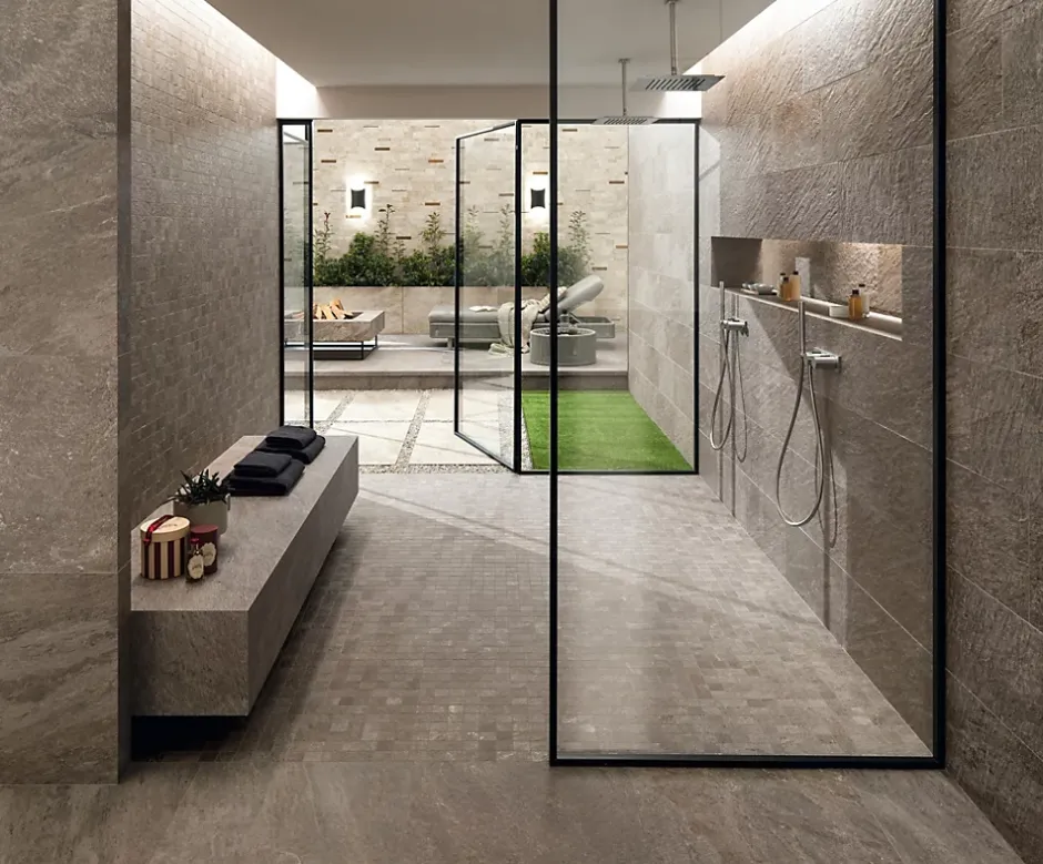 Carrelage effet Pierre Quartzite Gris Roche 60x30x0,9 cm Brut Salvero - Sol extérieur (vendu par carton de 1,26 m²) - RO'MA CARREL-Ro'Ma Carrelage