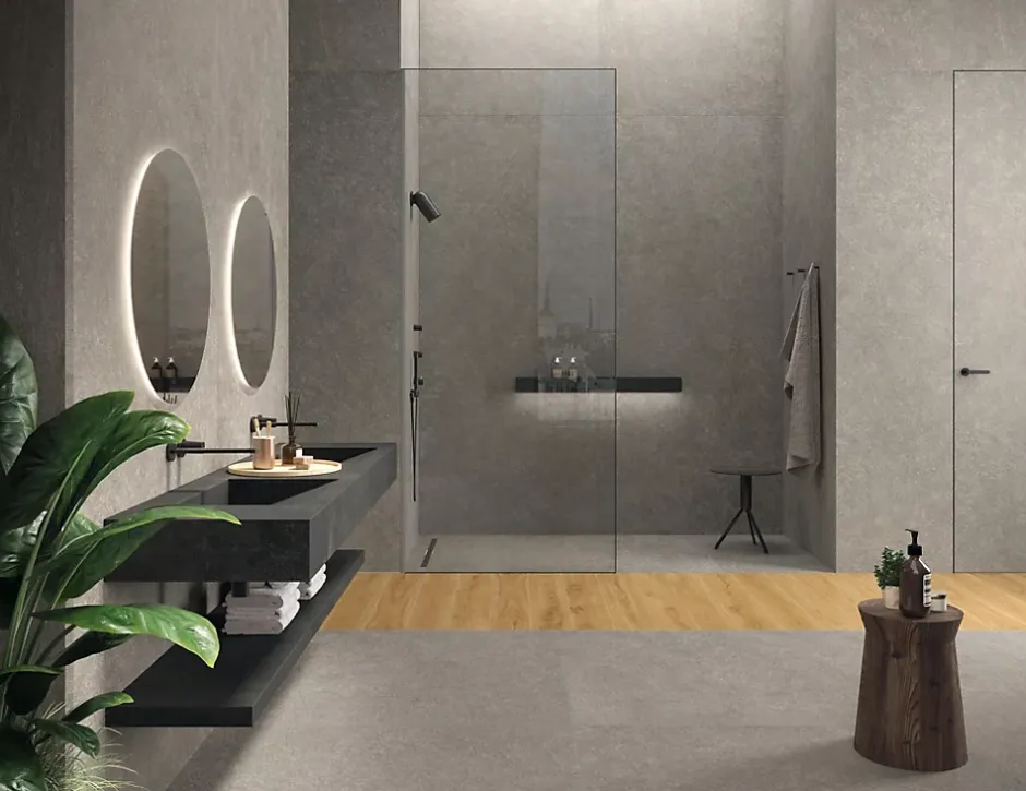 Carrelage effet Pierre Quartzite Gris Fumé 278x120x0,6 cm Mat Venturo - Mur intérieur (vendu par carton de 3,336 m²) - RO'MA CARRE-Ro'Ma Carrelage