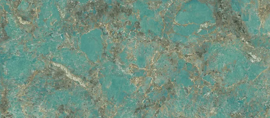 Carrelage effet Pierre Vert Amazonite 278x120x0,6 cm Brillant Florenza - Mur intérieur (vendu par carton de 3,336 m²) - RO'MA CARR-Ro'Ma Carrelage