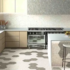 Carrelage Effet Terrazzo Hexagonal AROUSA 25,8x29 Blanco - Les Carreaux de Jean-Les Carreaux De Jean  New