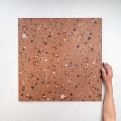 Carrelage effet Terrazzo COCCIO 60x60 rectifié Terra - Les Carreaux de Jean-Gioia Materia Clearance