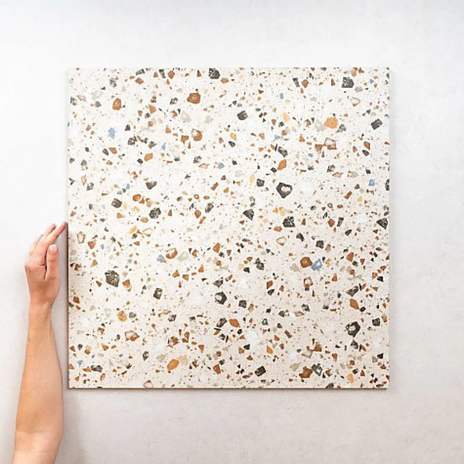 Gioia Materia Carrelage effet Terrazzo COCCIO 60x60 rectifié Mix - Les Carreaux de Jean