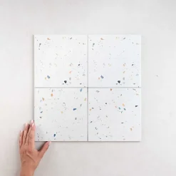 Carrelage Effet Terrazzo COLOR DROPS 18,5x18,5 Off White - Les Carreaux de Jean-Les Carreaux De Jean  Clearance