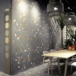 Tinker Carrelage Effet Terrazzo STRACCIATELLA 80x80 rectifié Noir - Les Carreaux de Jean