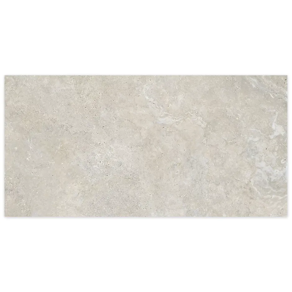 Ro'Ma Carrelage Carrelage effet Travertin Gris Beige 151x75,5x0,9 cm In&Out Castorel - Sol et mur intérieur et Sol extérieur -