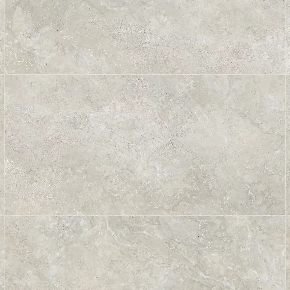 Ro'Ma Carrelage Carrelage effet Travertin Gris Beige 151x75,5x0,9 cm In&Out Castorel - Sol et mur intérieur et Sol extérieur -