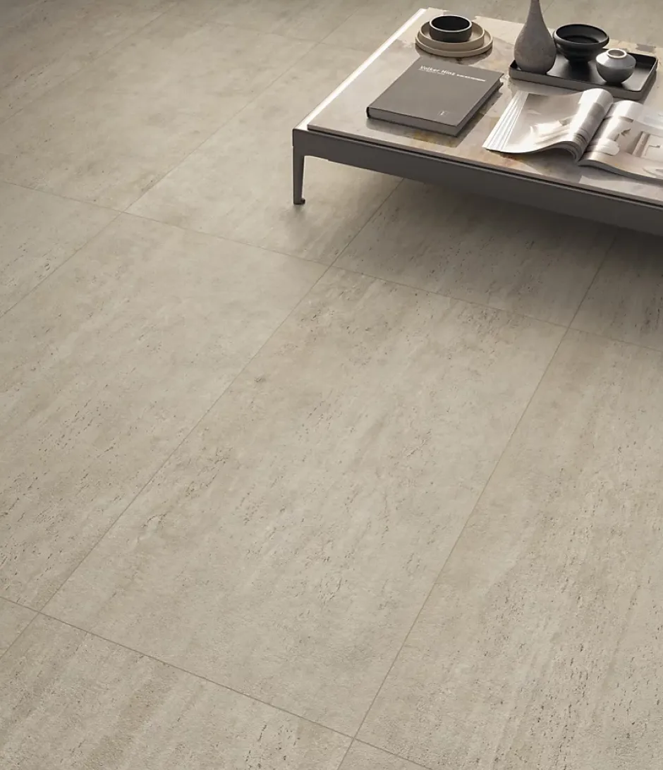 Carrelage effet Travertin Grège Vein Cut 278x120x0,6 cm Mat Neravio - Mur intérieur (vendu par carton de 3,336 m²) - RO'MA CARRELA-Ro'Ma Carrelage Hot