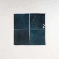 Les Carreaux De Jean Carrelage Effet Zellige Bleu Nuit AGADIR - Lago 14,7x14,7 - Les Carreaux de Jean