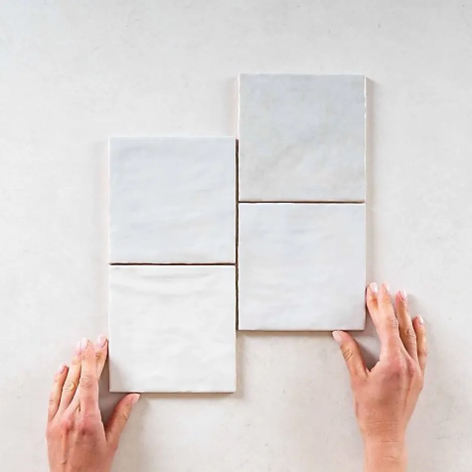 Gioia Materia Carrelage Effet Zellige Bleu Clair LA RIVIERA 13,2x13,2 Lavanda Blue - Les Carreaux de Jean